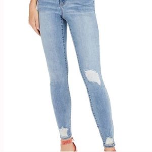 INC International Concepts - Blue (Light Wash) Curvy Mid Rise Skinny Denim Jeans
